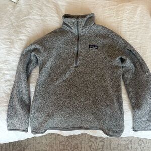 Patagonia Women’s Zip-Up Sweater in Light Gray